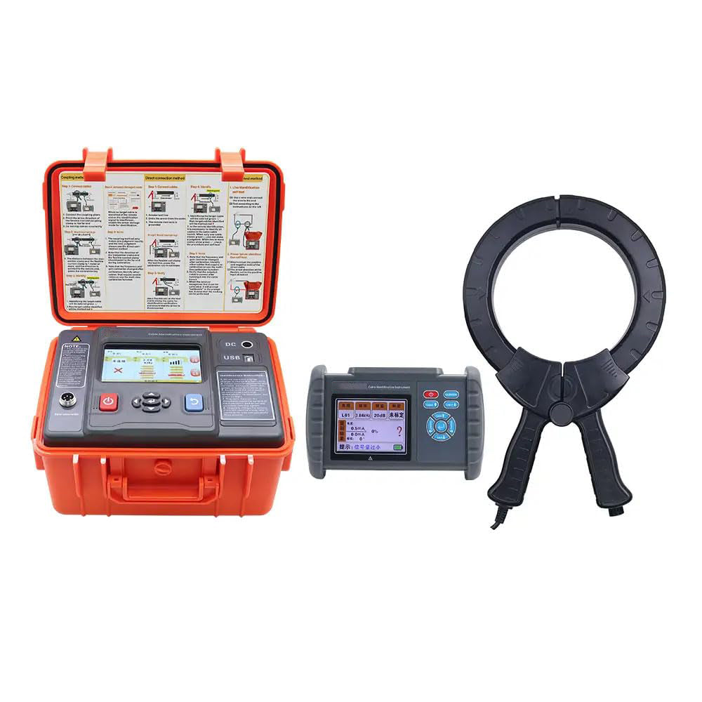 VTSYIQI Live Power Fault Location Cable Indentifier Device with General Function of Power Outage 20 Cables φ200mm Flexible Pliers 4 Levels Gain for IEC61010-1 for Dead De-energised and Energised Live Cables