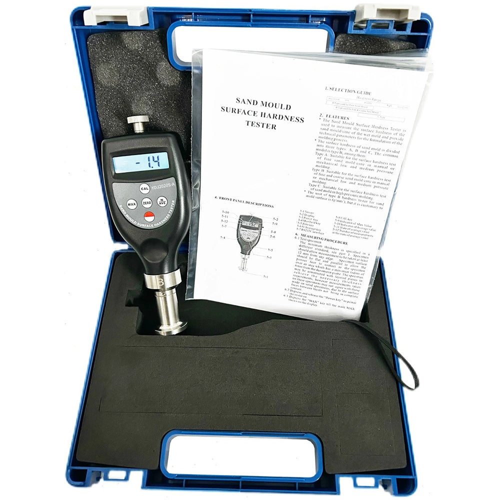 VTSYIQI Sand Mould Surface Hardness Tester Mold Hardness Tester for Fine Sand Molds with Testing Range 10~90HA Resolution 0.1HA Accuracy ≤±1HA Compression Stroke 2.50mm Load 237g Pressure Load 90g
