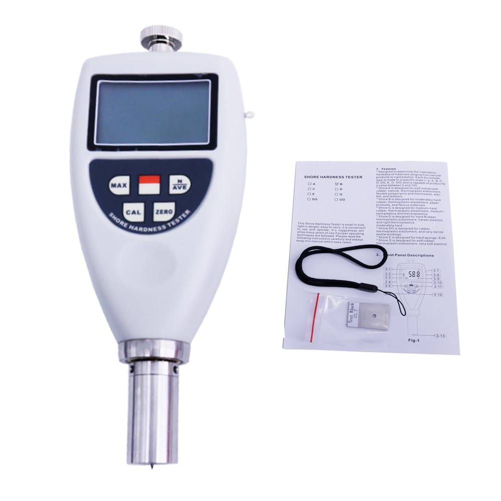 VTSYIQI Digital Shore OOO Durometer for Extremely Soft Rubber Thermoplastic Elastomers Sponge Extremely Soft Plastics and Thermoplastics Foams Low-density Textile Windings with Measuring Range 10~90HOOO
