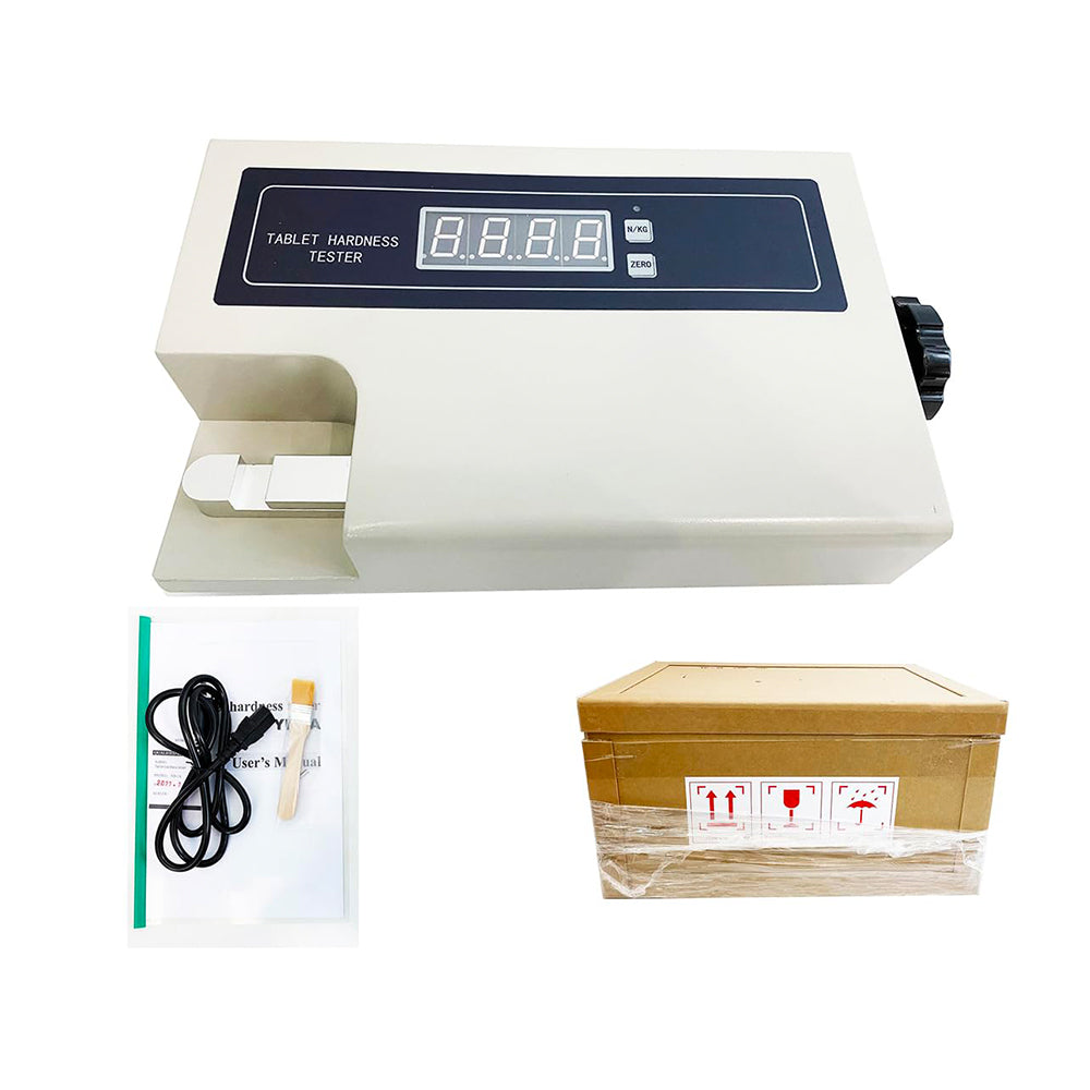 VTSYIQI Tablet Hardness Tester Tablet Hardness Durometer Tablet Hardness Test Apparatus with Hardness Accuracy ±1.5% Hardness Range (2～200) N/(0.2～20) kg  N/KG Conversion by One-Button