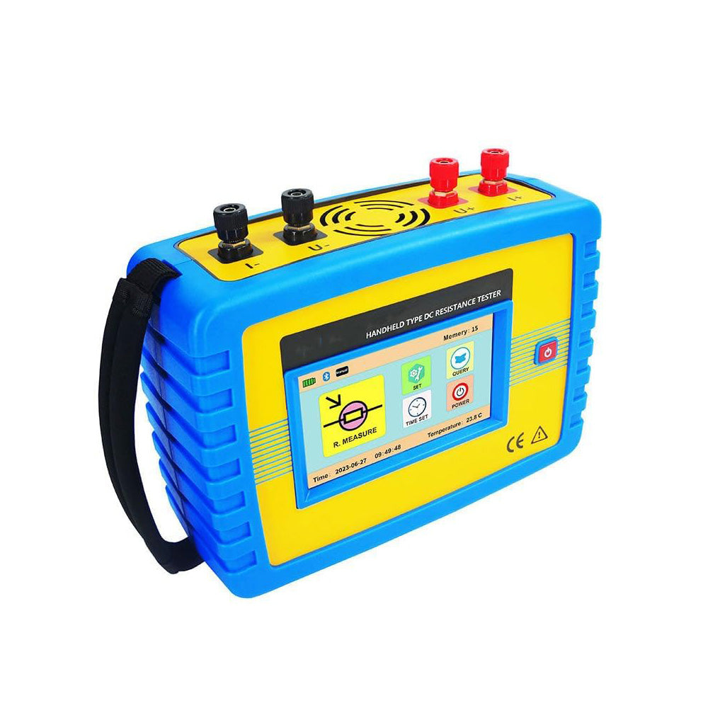 VTSYIQI Transformer DC Resistance Tester Handheld DC Resistance Tester with Measurement Range 1.0uΩ~50.00kΩ Test Current Gear AUTO, 10A, 5A, 1A, 100mA, 10mA, 1mA Output Voltage 24V MAX 600 Groups Data Storage Max Resolution 0.1uΩ