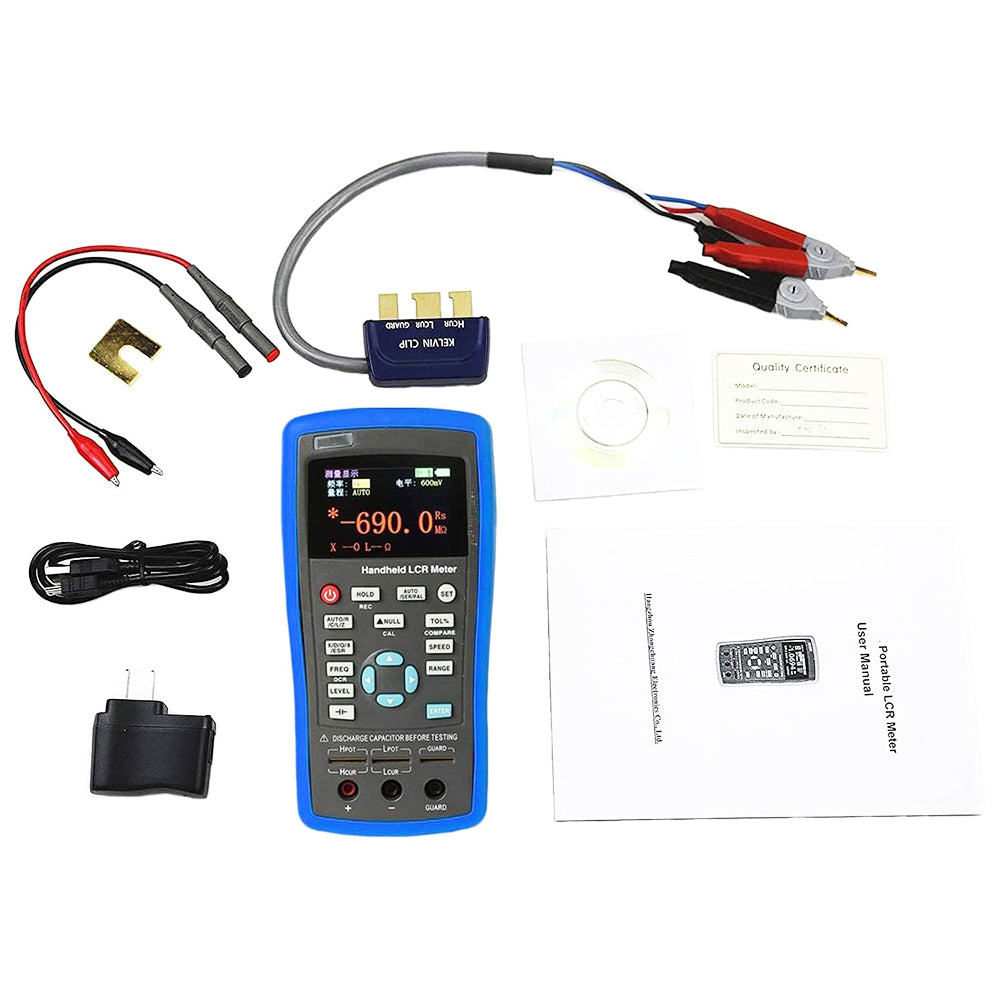 VTSYIQI LCR Meter LCR Bridge Inductance Resistance Capacitance Tester with Testing Frequency 100Hz 120Hz 1KHz 10KHz Basic Accuracy 0.2% DCR Mode Electrolytic Capacitor Mode 2.8 TFT LCD Screen