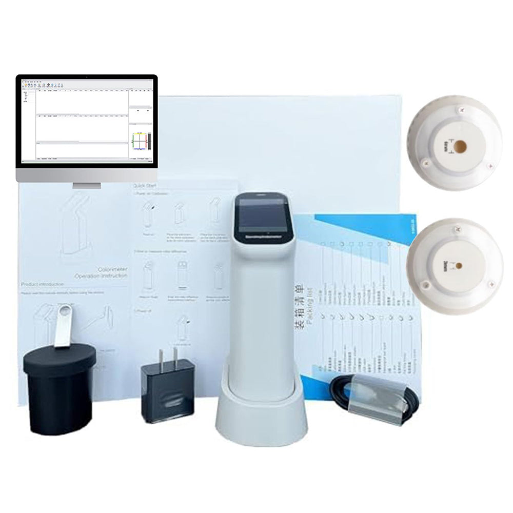 VTSYIQI Two Apertures Colorimeter Color Difference Tester Meter with Measurement Repeatability ΔE*ab≤ 0.03 Measuring Structure D/8 SCI Aperture 6mm 11mm Over 30 Measurement Indicators Display Accuracy 0.01