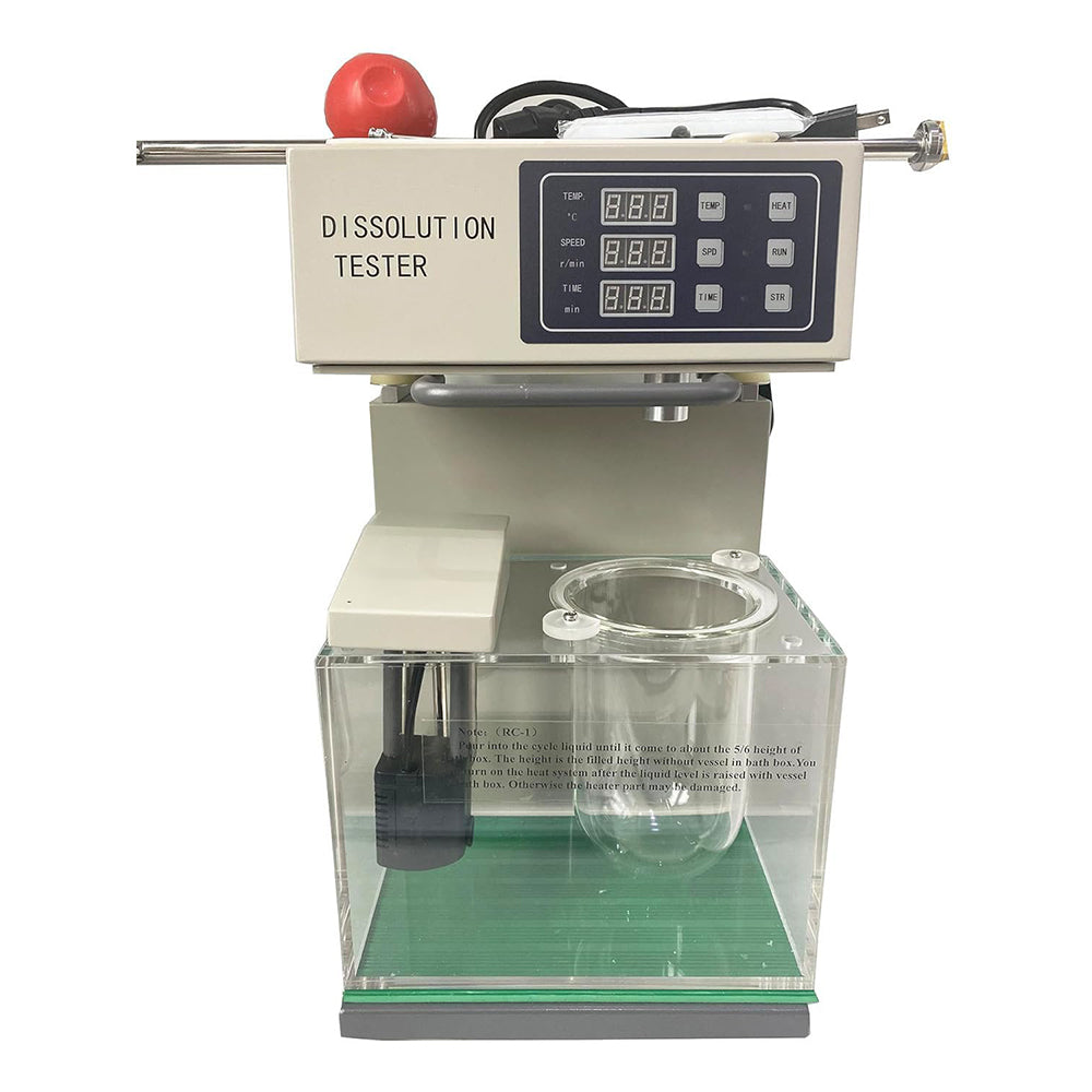 VTSYIQI Dissolution Apparatus Dissolution Rate and Degree Detector with Speed Range 20-200rpm Speeding Accuracy ±2rpm One Cup and One Lever Automatic Intelligent Control of Temperature Speed and Time Parameters