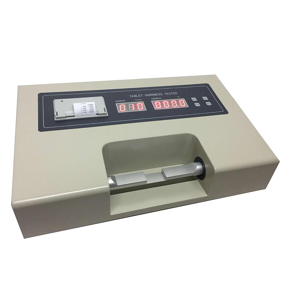 VTSYIQI Digital Tablet Hardness Tester Automatic Tablet Hardness Tester with Automatic Statistic Printing Hardness Range 2 to 199.9 N Hardness Accuracy 1.5% Built-in Printer Auto-Test Auto-diagnose Auto-Alarm