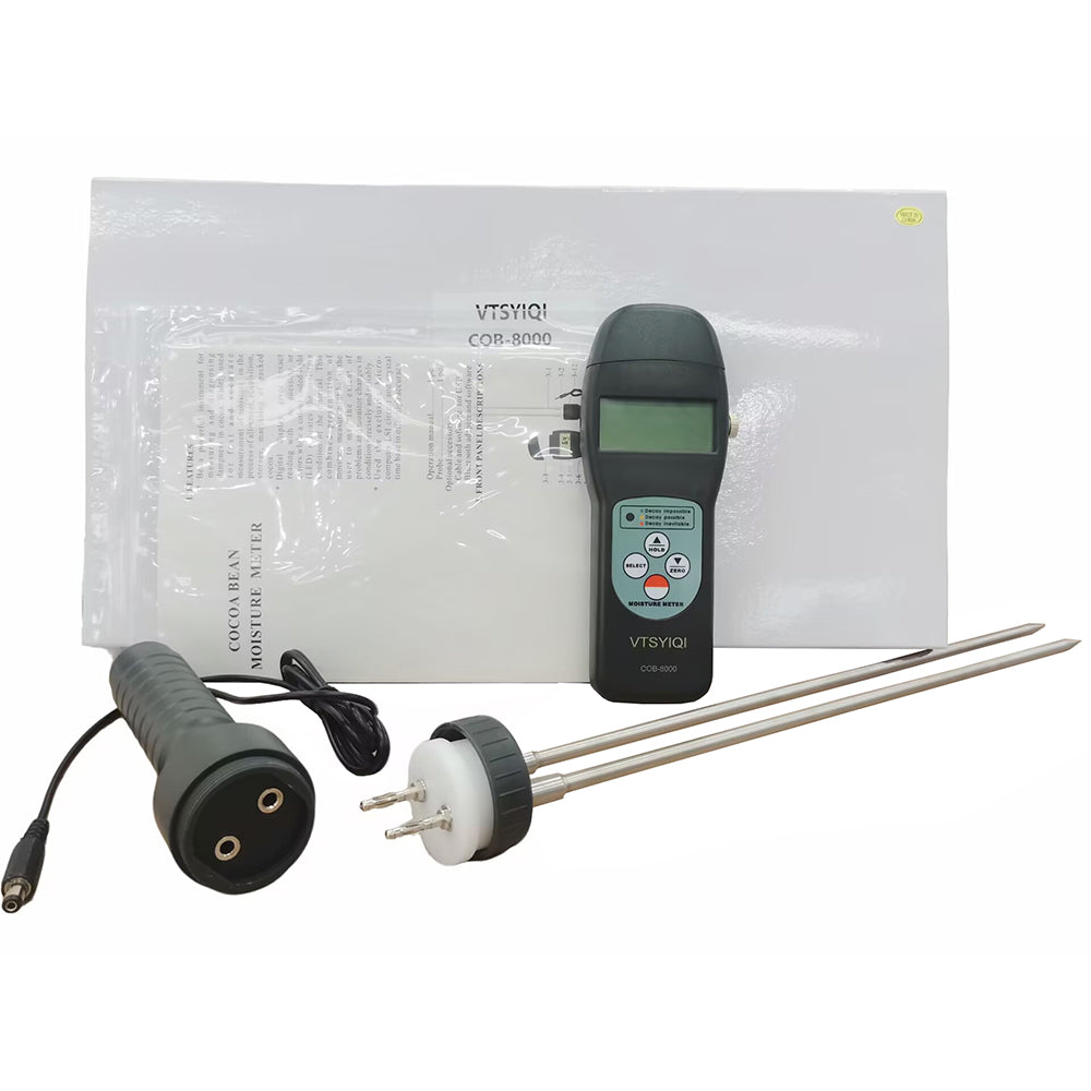VTSYIQI Portable Cocoa Bean Moisture Meter for Fast and Accurate Measurement of Moisture In the Process of Allotment Acquisition Storage Machining of Packed Cocoa Bean with Measuring Range 7~30% Resolution 0.1