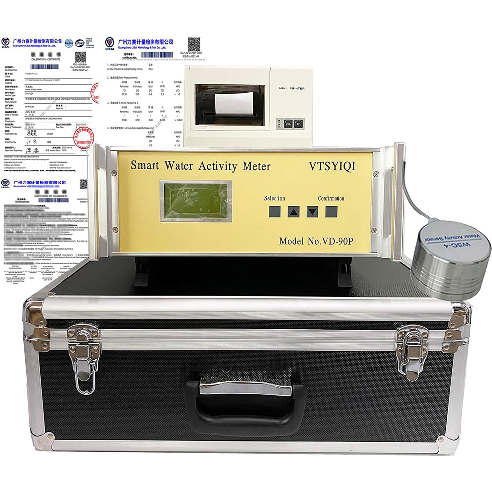 VTSYIQI Benchtop Water Activity Meter Tester Instruments with Calibration Certificate High Precision Probe WSC-4 Connect Computer Mini Printer Range 0-0.980aw (no condensing)