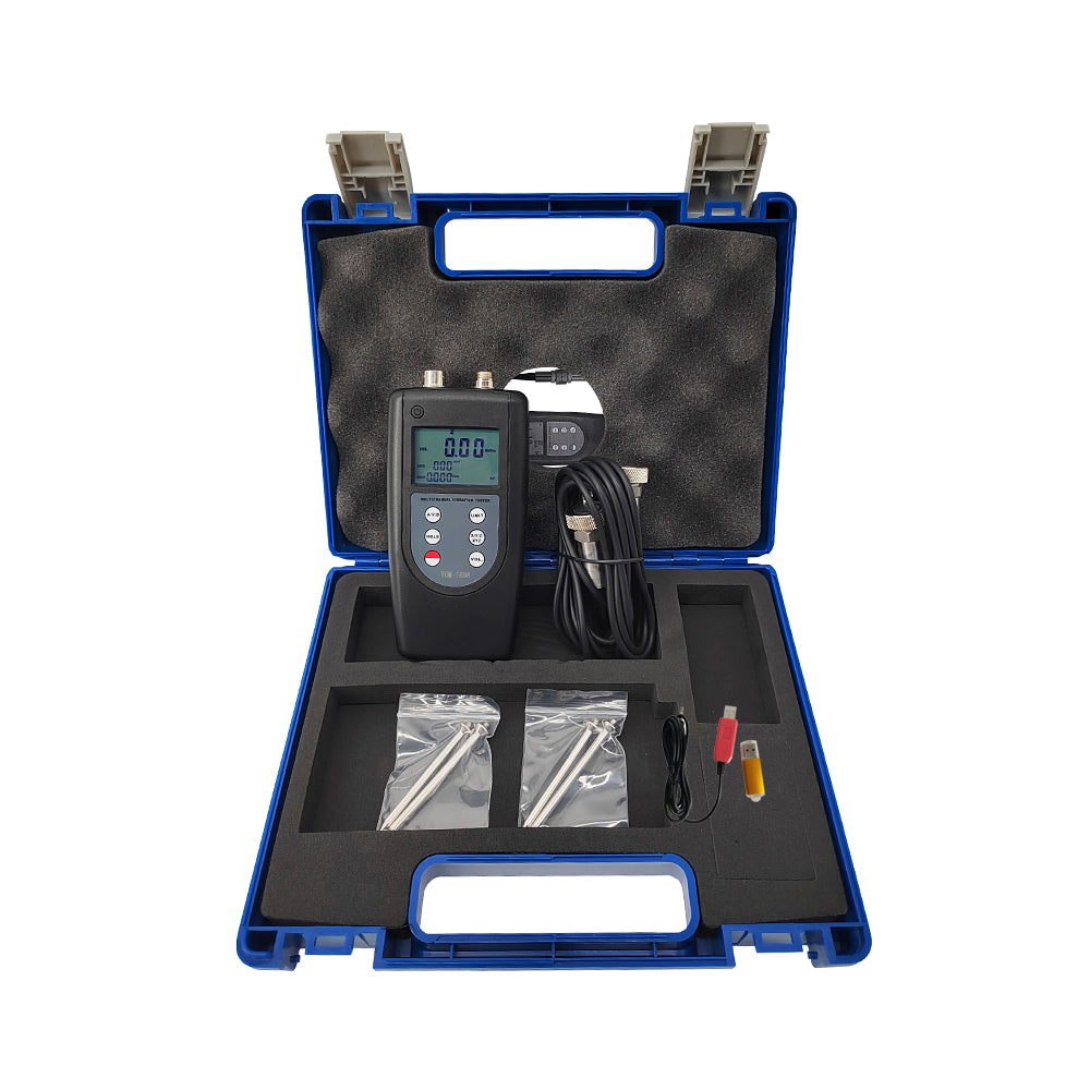 VTSYIQI Digital 3D Vibration Meter Data Logger Double Channel Vibrometer Gauge Acceleration 0.1 to 400m/s² With USB Data Cable Software