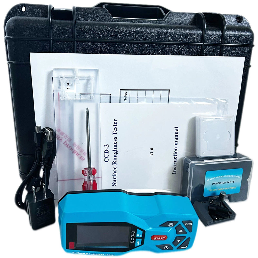 VTSYIQI Portable Surface Roughness Tester Meter with Indication Accuracy 0.001 Measuring Range (µm）Ra 0.005-16.000 Rz 0.02-160.00 Indication Accuracy 0.001μm Maximum Drive Stroke 17.5mm/0.7 Inch 20 Testing Parameters