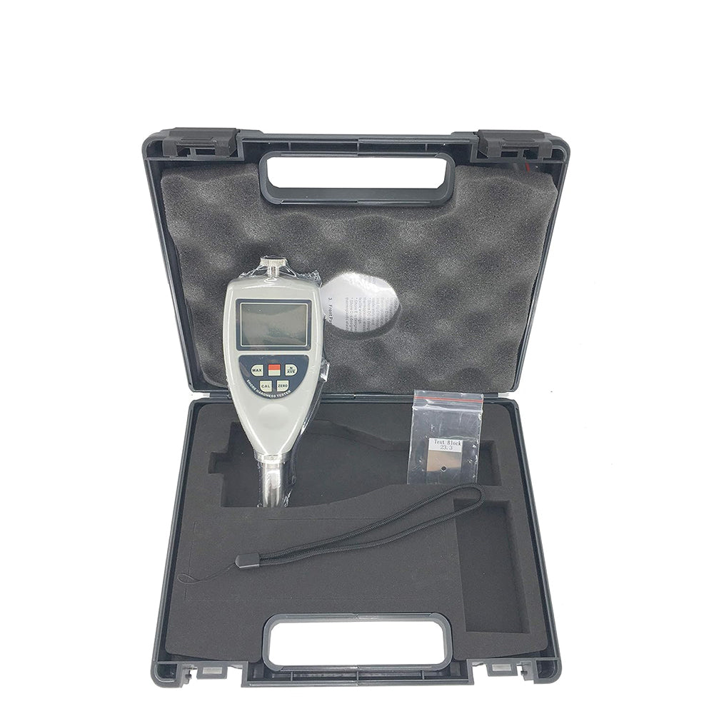 VTSYIQI Digital Shore E Durometer Shore E Hardness Tester EVA Hardness Tester Meter with Measurement Range 10~90HE Indenter R2.5 Spherical Radius Resolution 0.1H  for Hard Sponge EVA