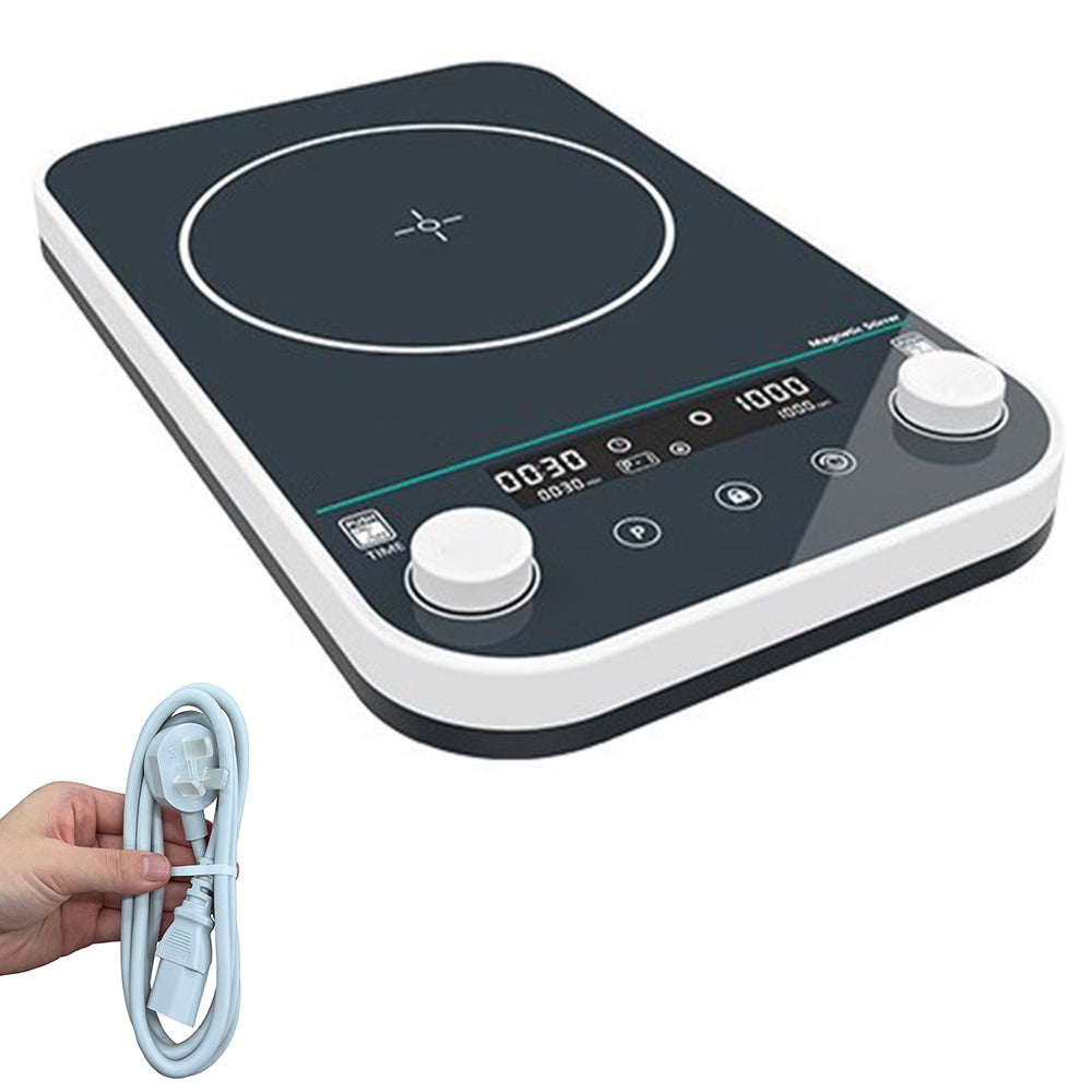 VTSYIQI Digital Large Capacity Magnetic Stirrer High Volume Magnetic Stirrer with Max Capacity 10L Suitable Stir Bar 50mm Speed Range 100-1200rpm Panel Material Tempered Glass Rotation Direction Two-way Brushless Motor