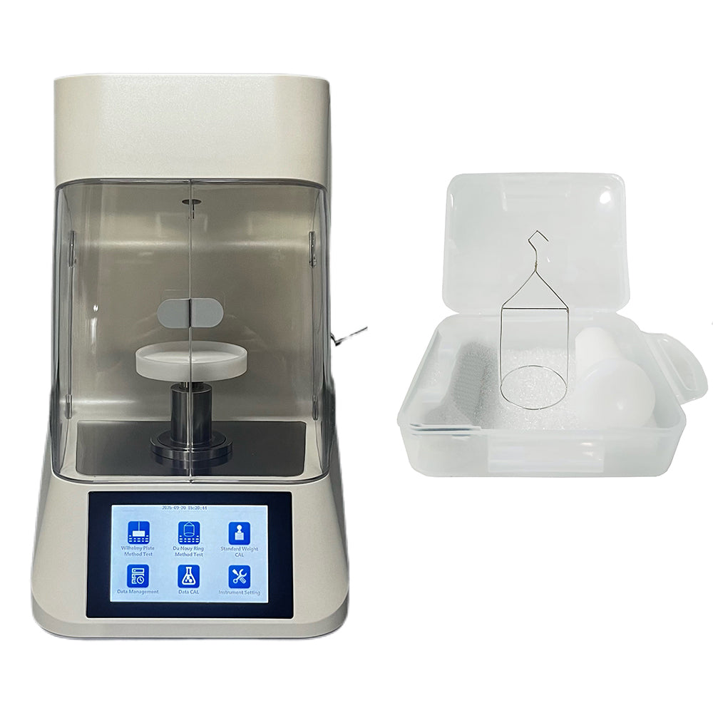 VTSYIQI Surface Tension Meter Du Nouy Tensiometer with Accuracy 0.01mN/m Range 0 to 1000mN/m  Du Nouy Ring Method 4.3 inch Touch Screen Platinum Loop