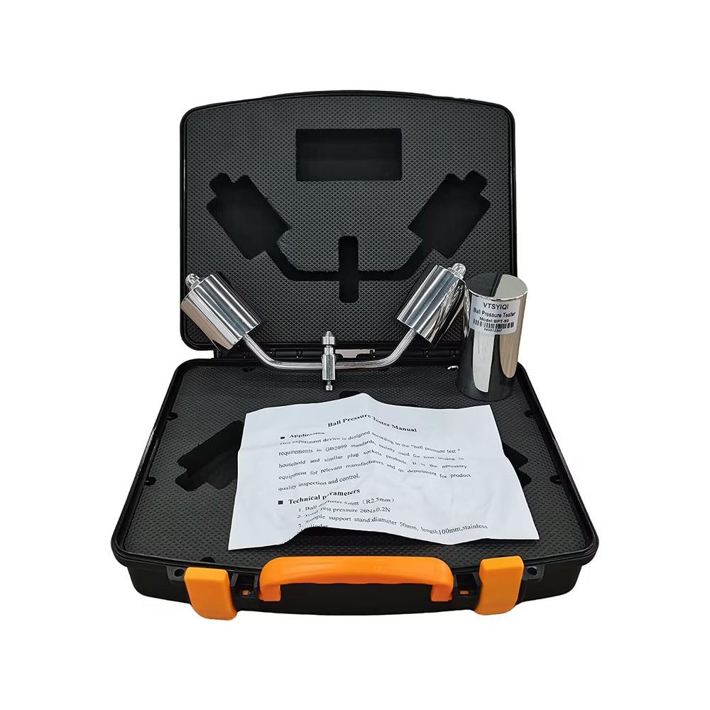 VTSYIQI Ball Pressure Test Equipment Ball Pressure Apparatus for Fire Hazard Testing Plug And Socket Heat-resistant Detecting Etc with Total Test Pressure 20N±0.2N Ball Diameter 5mm(R2.5mm)