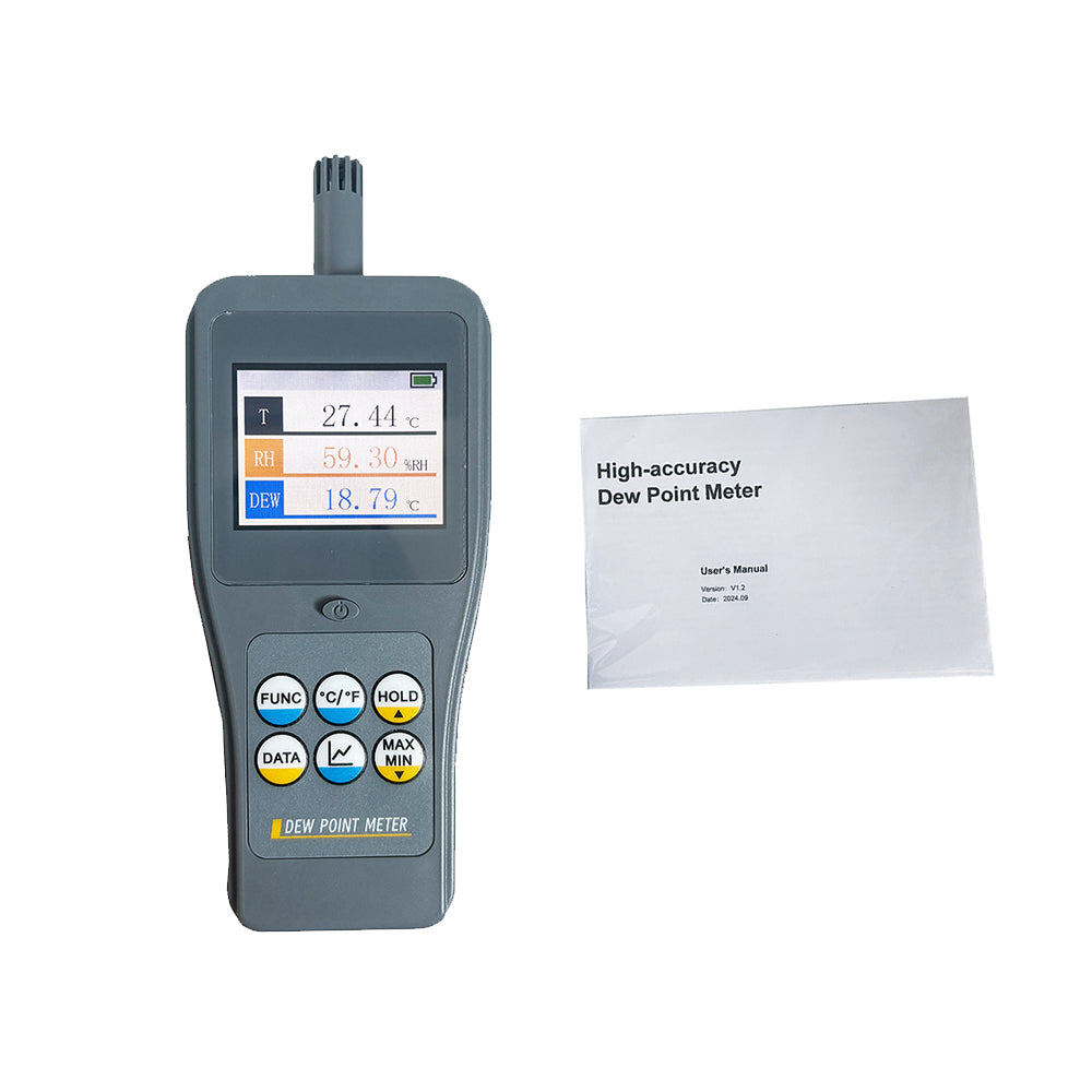 VTSYIQI Dew Point Analyzers High Precision Dew Point Meter with Ambient Temperature Range -30~120°C (-22~248°F) Relative Humidity Range 0~100% RH Dew Point Temperature Range -30~60°C (-22~140°F)  PPMv Range 300~240000