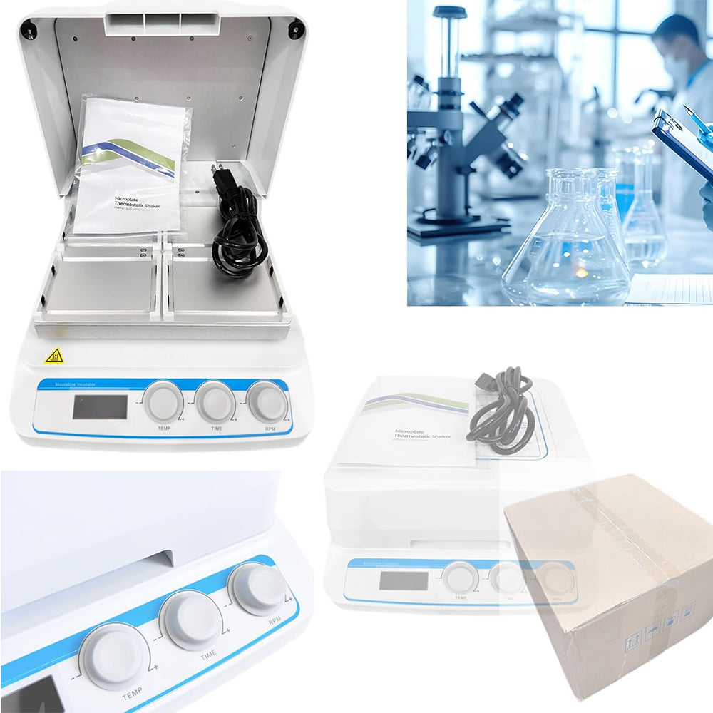 VTSYIQI Thermo Microplate Shaker Thermo Shaker for Microplates with Sample Capacity Four Enzyme Plates or Deep Well Plates Temperature Control Range RT+5 ~ 70°C Speed Range 100 to 1600rpm