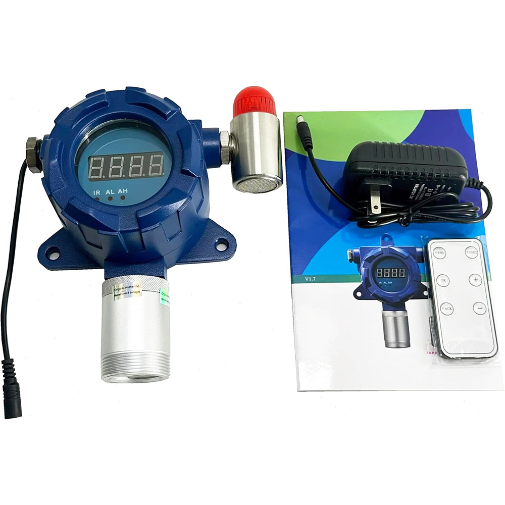 VTSYIQI Hydrogen Peroxide Detector Fixed H2O2 Detector with Detection Principle Electrochemical Principles Measuring Range 0-1000ppm Resolution 1ppm Sound & Light Alarm