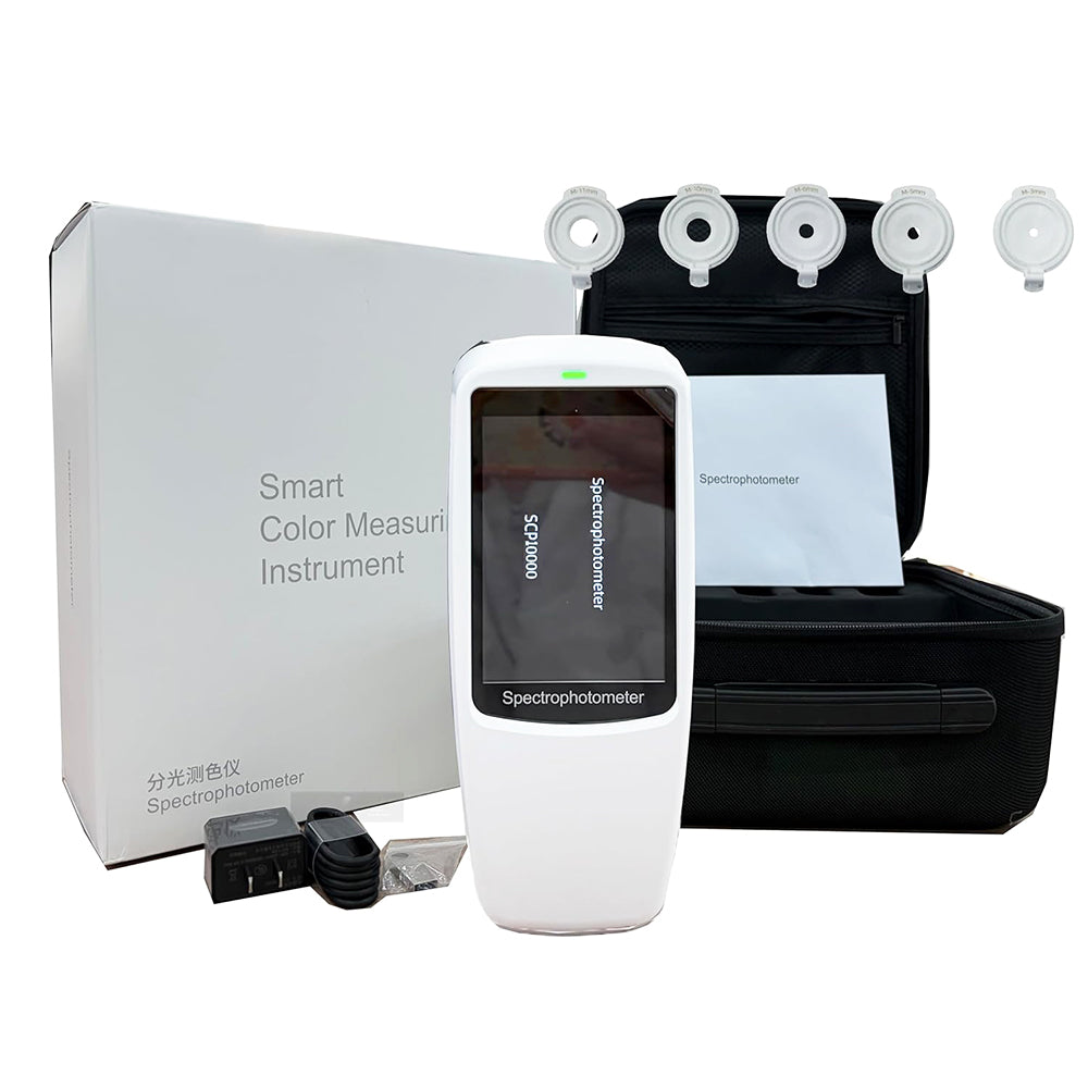 VTSYIQI Handheld Color Spectrophotometer Five Apertures Spectrophotometer with 5 Kinds Measuring Calibers Φ11mm Φ10mm Φ6mm Φ5mm Φ3mm Accuracy 0.01 for Variety Different Samples Product Test Conditions