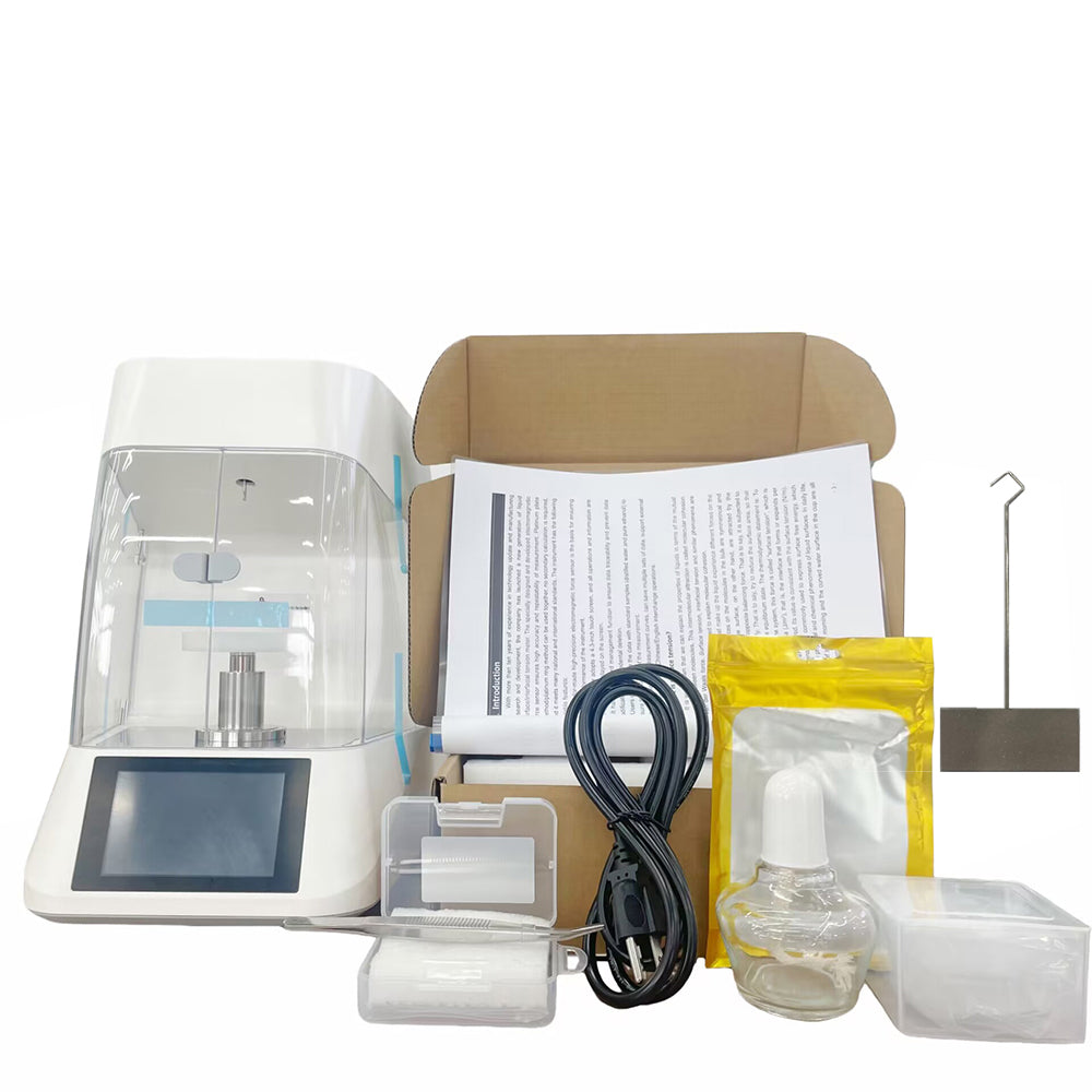 VTSYIQI Surface Tensiometer Lab Surface Tension Measuring Devices with Measuring Range 0 to 1000mN/m Platinum Plate Accuracy 0.1mN/m Real-time Display For Food Oil Paint Test