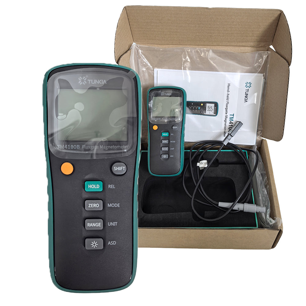 VTSYIQI Digital Fluxgate Magnetometer Weak Magnetic Field Tester with μT mG Unit Switch Measuring Range 0~2000μT Accuracy 2% Linearity ± 0.5% USB Interface Fluxgate Probe Input Interface for Measuring Low Magnetic Field