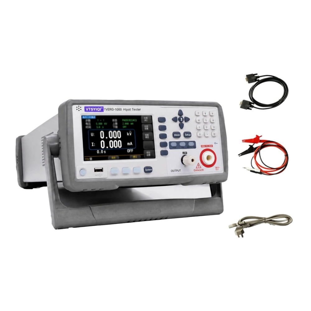 VTSYIQI AC DC Withstanding Voltage Tester Hipot Tester with DC Withstand Voltage Test 0.050kV-6.000kV 0.1μA-5.000mA AC Withstand Voltage Test 0.050kV-5.000KV 0.001mA-10.00mA for Electrical Equipment Safety Performance Inspection Test