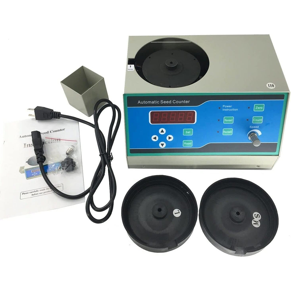 VTSYIQI Automatic Seed Counter Machine Seed Counter for Rice Seeds Soybean Corn Wheat Sunflower Vegetable Grain Bluewith Counting Capacity Five 1~99999 Accuracy Medium and Large Particles 2/1000 Small Particles 4/1000