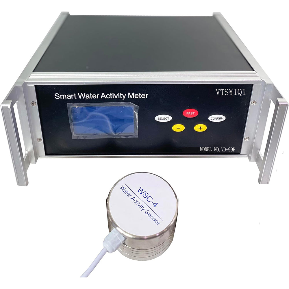 VTSYIQI Bentchtop Water Activity Tester Smart Food Water Activity Meter Monitor with 1 Sensor WSC-4  Water Activity Range 0～1.000aw Accuracy ±0.012aw USB And RS232 Interface Free Printer for Wetter Food Paste Jam Jello Dough