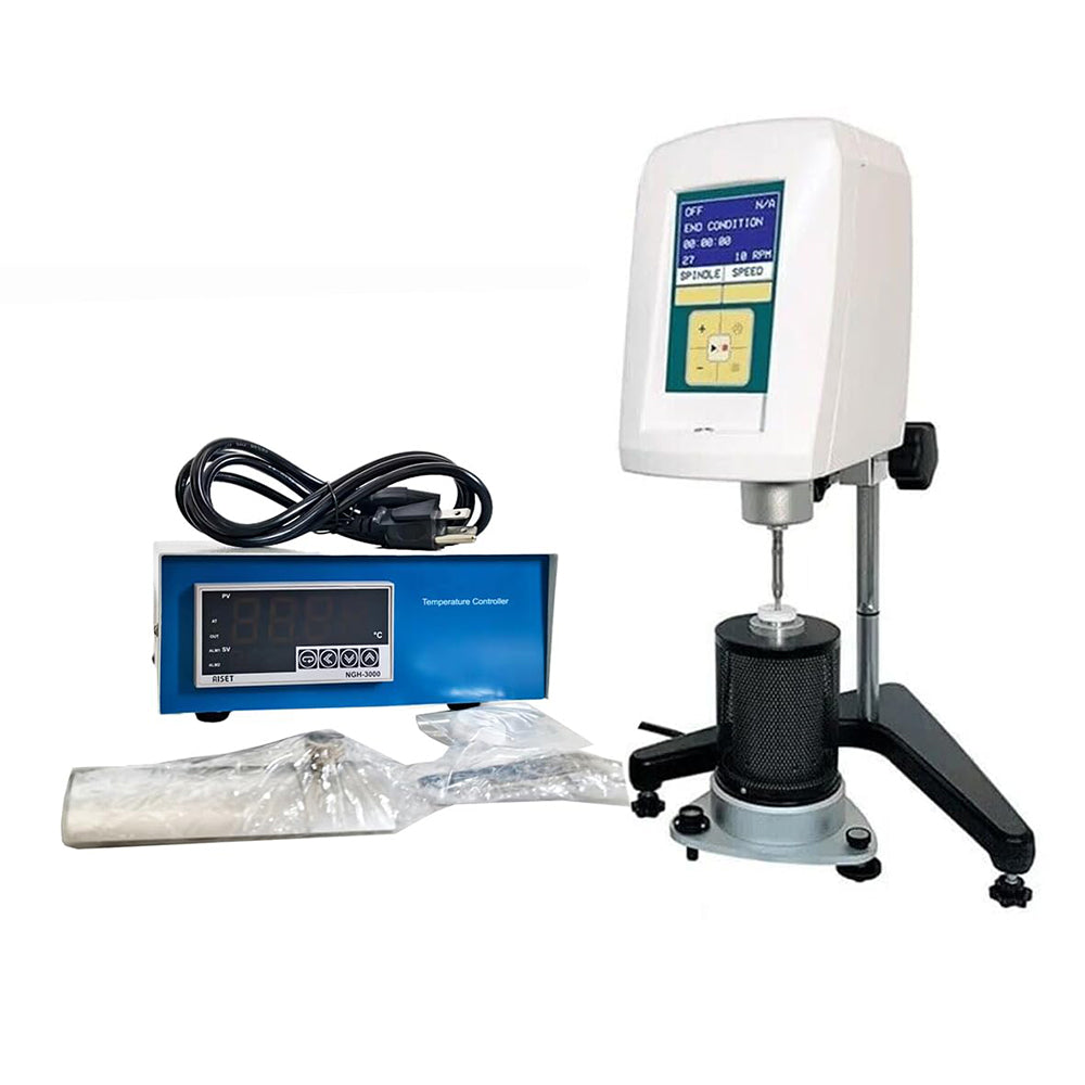 VTSYIQI High Temperature Viscometer High Temperature Rotational Viscometer Viscosity Testing Equipment with Measuring Range 50–3,300,000cP Temperature Range Room Temperature Plus 15℃ to 250℃ USB
