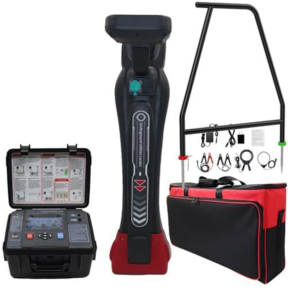 VTSYIQI Underground Cable Locator Kit Pipeline Locator Kit Digital Underground Cable Identify with A Frame Receiver and Transmitter Depth 20m Receive Frequency 197kHz Apply for Cable Identification