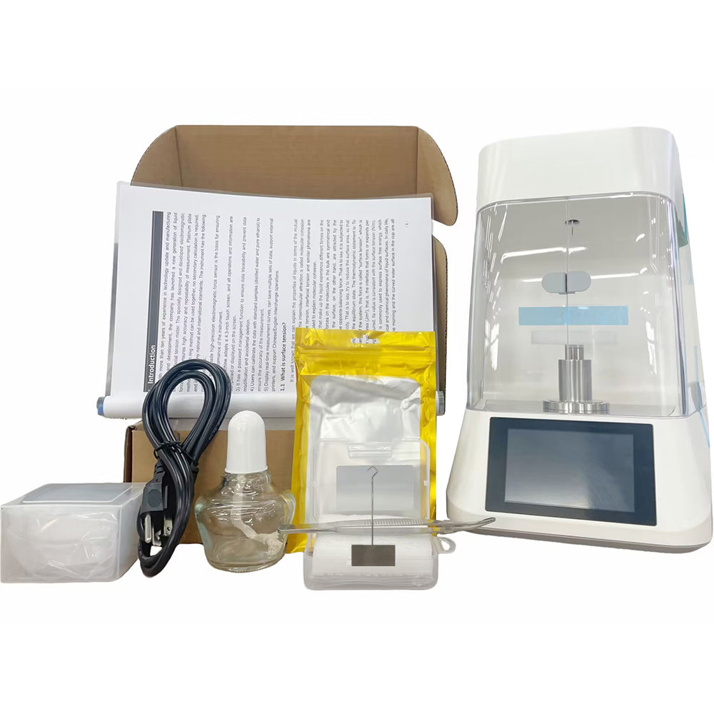 VTSYIQI Surface Tension Tester Interfacial Tension Measurement Automatic Surface Tension Meter with Platinum Plate Range 0 to 1000mN/m Accuracy 0.1mN/m for Food Oil Paint Test