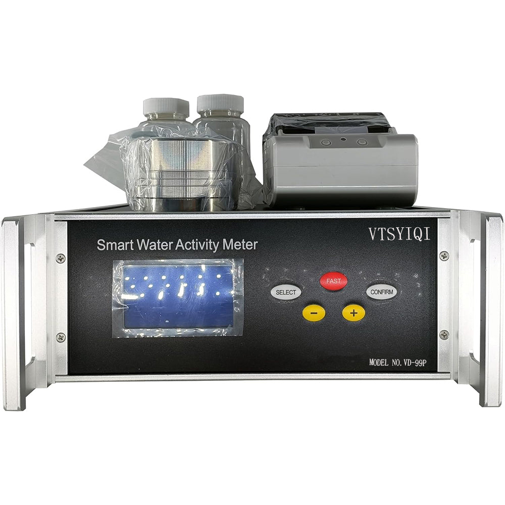 VTSYIQI One Point Water Activity Meter Benchtop Water Activity Meter with Measuring Range Temperature -10℃～50℃ Water Activity 0～1.000aw 1 High Precision WSC-4 Sensor Repeatability ≤0.008aw Printer Function
