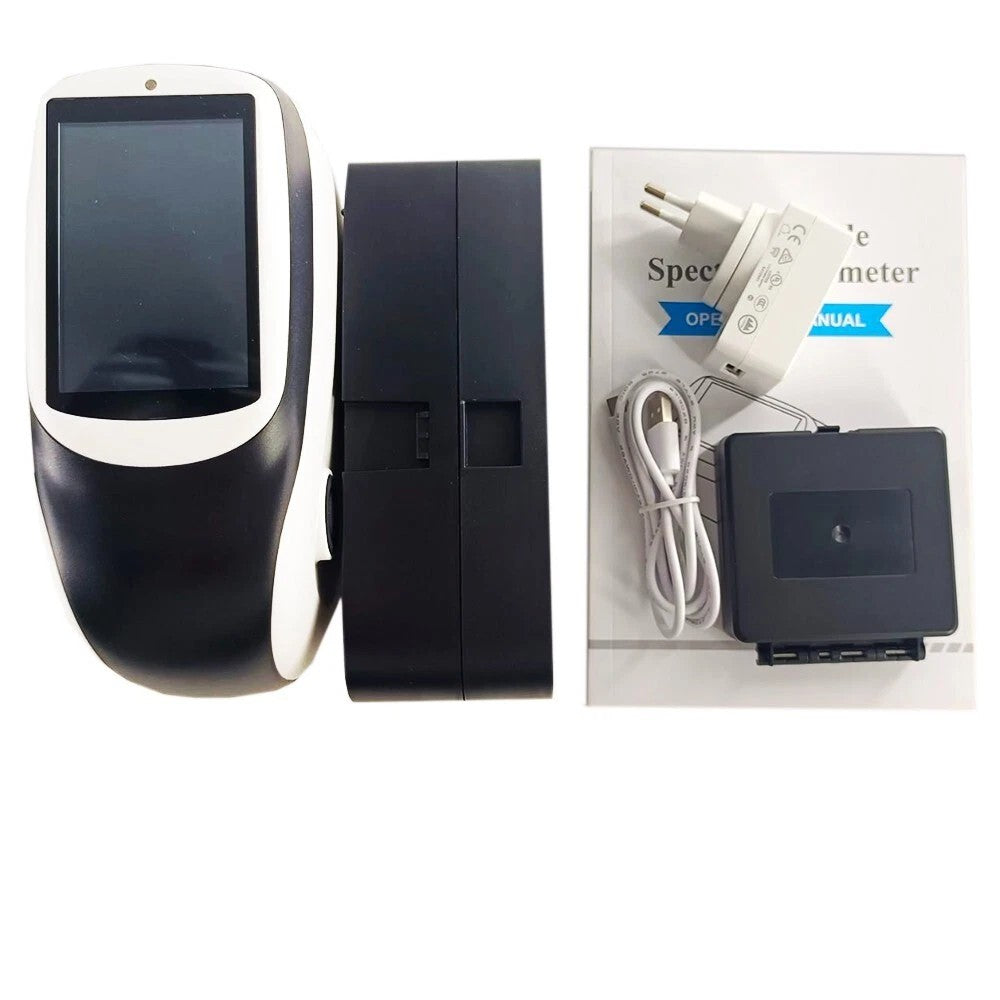 VTSYIQI Tri-angle Spectrophotometer 15° 45° 110° Spectrophotometer with Repeatability 0.04 Measuring Angles 15° 45° 110° Touch Screen Large Capacity Data Storage for Metallic Pearlescent and Other Complex Special Effect Color Products