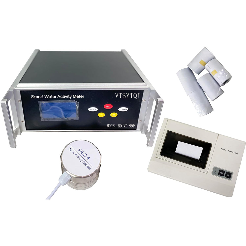 VTSYIQI One Channel Water Activity Meter Smart Water Activity Meter with 1 High Precision WSC-4 Sensor Measurement Points 1 Measuring Range Temperature -10℃～50℃ Water Activity 0～1.000aw Repeatability ≤0.008aw