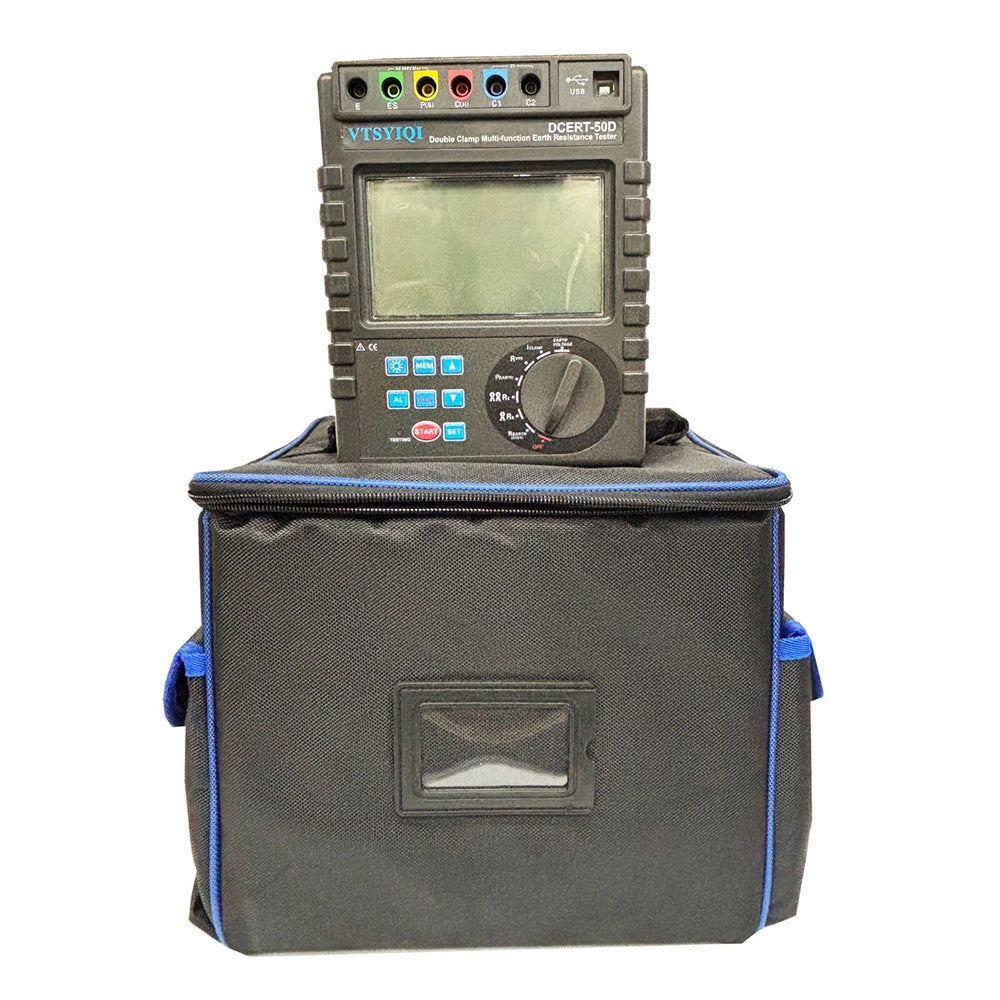 VTSYIQI Multifunction Earth Resistance Tester Double Clamp Soil Resistivity Tester with AC Leakage Current 0.00mA-600A Grounding Voltage 0.0V-100.0V  Soil Resistivity 0.00Ωm-9000kΩm Grounding Resistance Range 0.00Ω-30.00kΩ