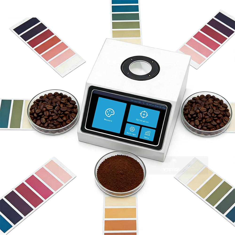 VTSYIQI Coffee Beans Colorimeter Digital Roast Degree Colorimeter with 400-700nm Wavelength for Roasted Beans 0.01% Reflectance Range D65 10° Observer SCAA HCCI USB 50mm Aperture 1s Measurement