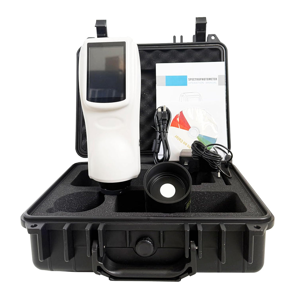 VTSYIQI Digital Spectrophotometer Touch Screen Colorimeter with Measuring Aperture 8mm USB/RS-232 Interface Data Memory Function Wavelength Range 400~700nm Observer 2°/10° Combined LED Sources Reflectance Range 0~200%