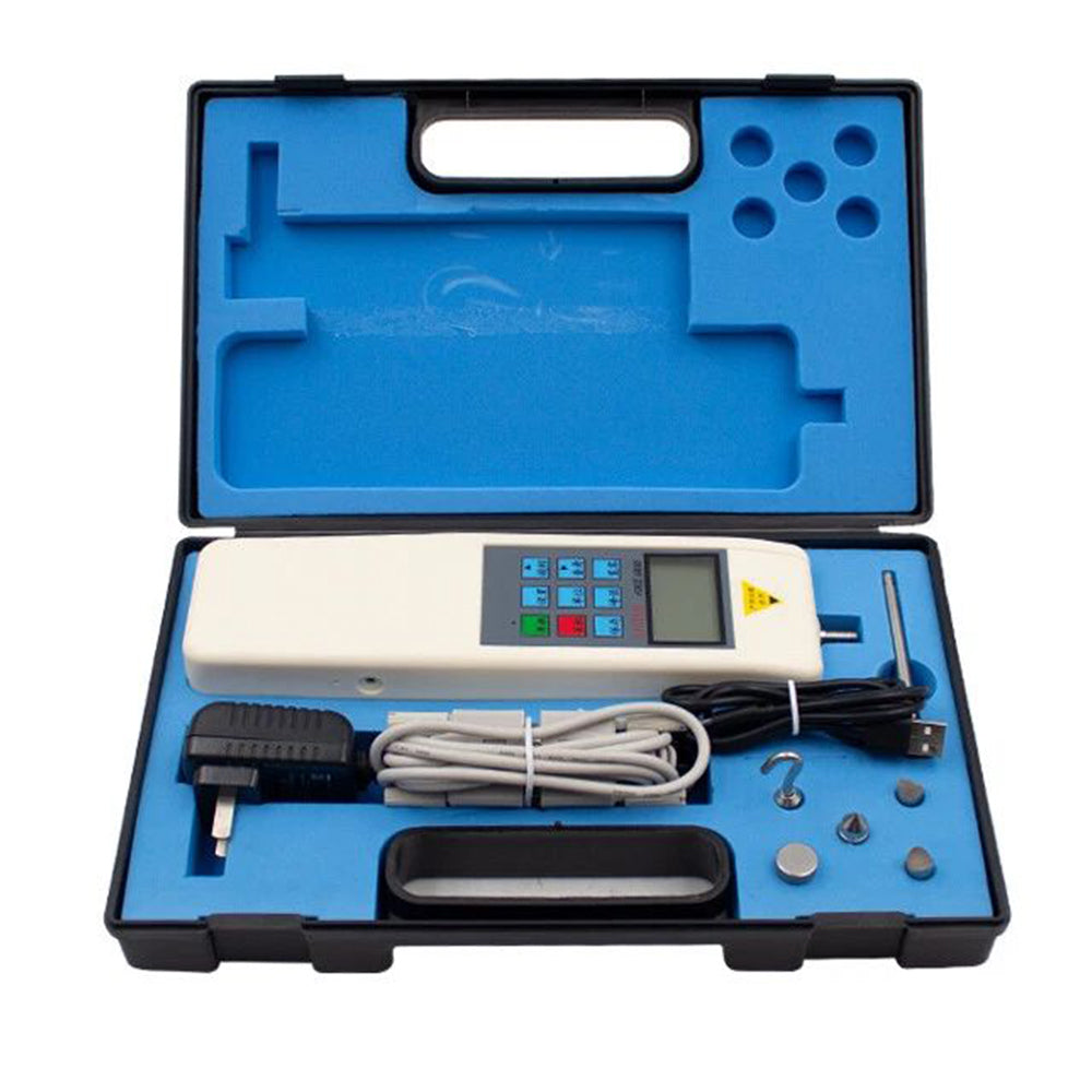 VTSYIQI Force Gauge Meter Digital Force Gauge Meter with Load Division Value 1N/ 0.1kg/ 0.1Lb Peak Load Value 1000N/ 100kg/ 220Lb Indication Error ±1% Gravity Acceleration Setting Function 3 Measurement Units N Kg Lb