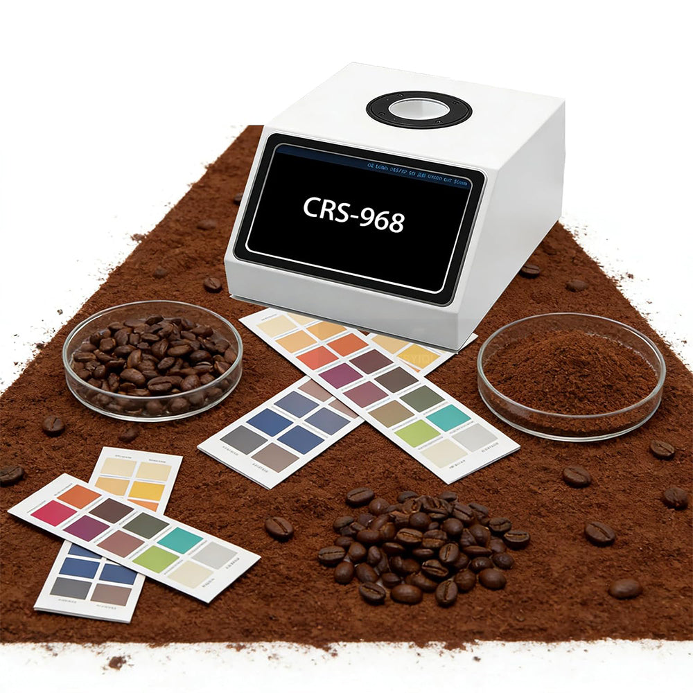 VTSYIQI Coffee Grounds Color Meter with USB Data Interface 7-inch IPS LCD D/8 Illumination SCI Resolution 0.01% SCAA/HCCI for Coffee Grounds Roast Color & CIE LAB Space Measurement