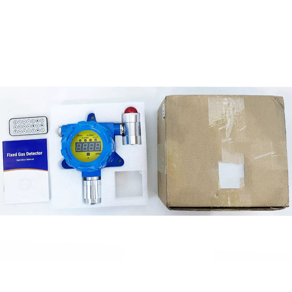 VTSYIQI Fixed C2H4O Gas Detector Ethylene Oxide Gas Alarm with Measuring Range 0 to 100ppm Resolution 1ppm L-Alarm 10ppm H-Alarm 20ppm for Refinery Chemical Plant LPG Station Boiler Room Painting Plant