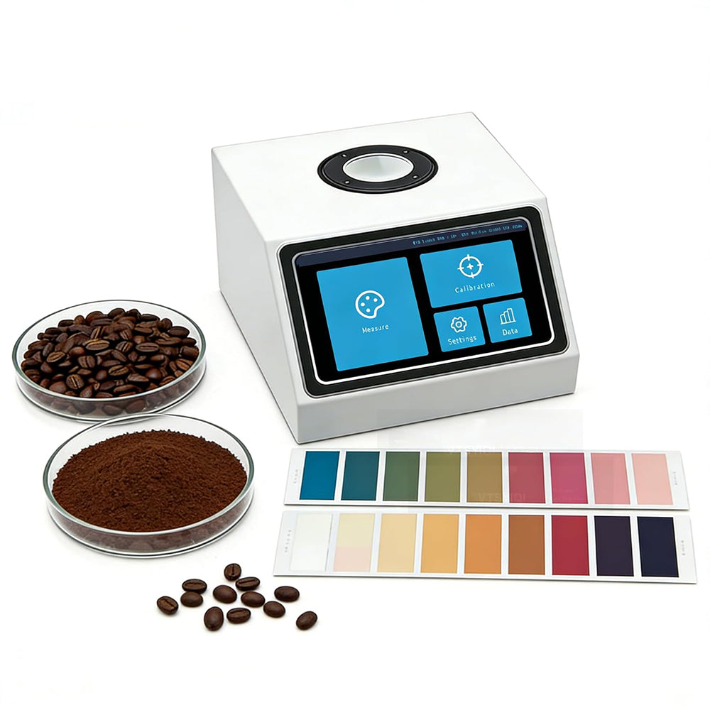 Coffee Roast Color Analyzer Roasting Degree Measurement with USB 50mm Large Aperture 400-700nm Wavelength for Ground Coffee Powder SCAA Indexes 0.01% Reflectance Resolution D65 10° Observer