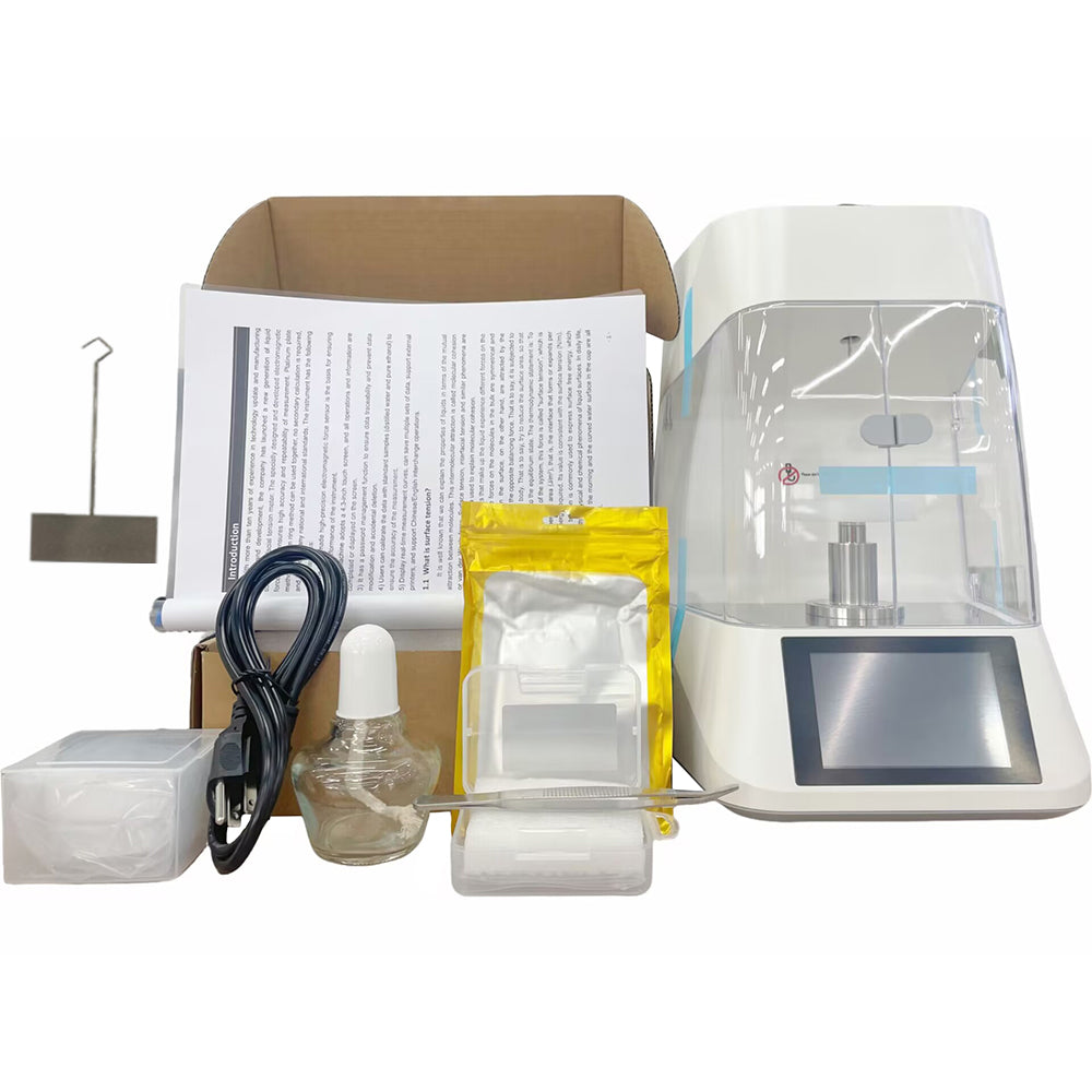 VTSYIQI Automatic Surface Interfacial Tension Meter Surface Tension Measurement Interfacial Tension Measurement with Automatic Measurement Platinum Plate Range 0 to 1000mN/m Accuracy 0.1mN/m Data Read Directly