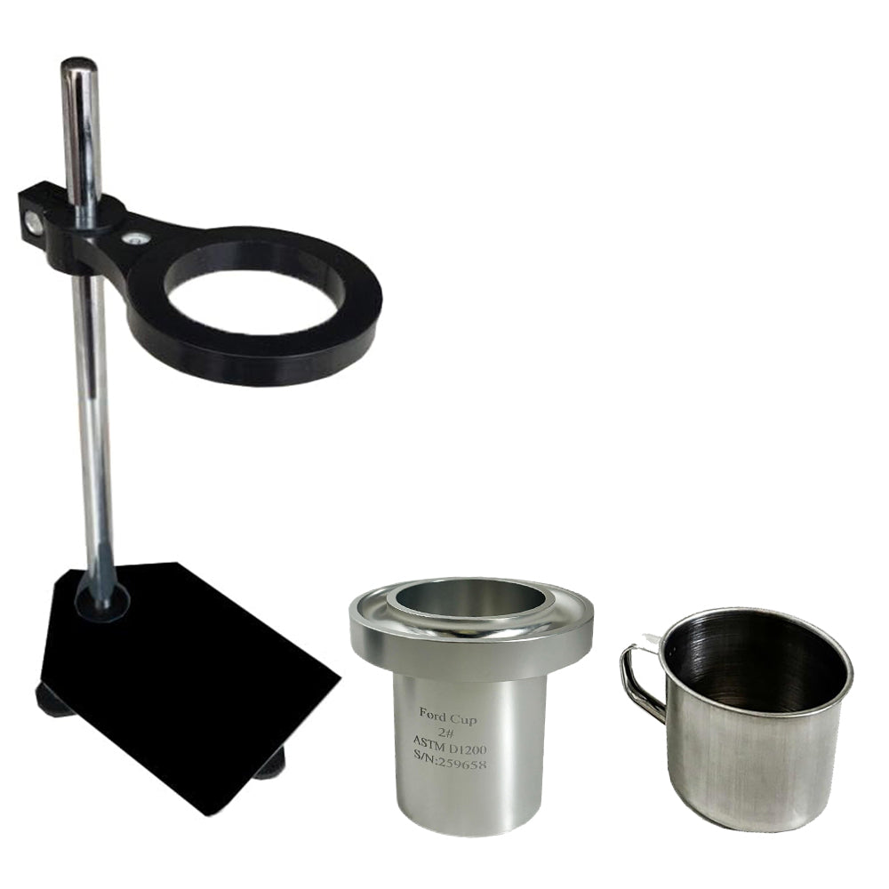 VTSYIQI NO.2 Viscosity Flow Cup with Stand Ford Flow Cup with Hole Diameter 2.80mm Measuring Range 25-120 CST Outflow Time 25-105 sec Cup Volume 100±1ml ASTM D 1200 Standard