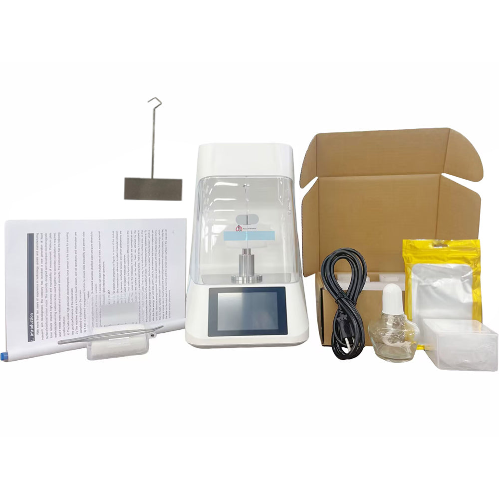 VTSYIQI Surface Tension Meter Interfacial Tension Meter with Platinum Plate Method Measuring Range 0 to 1000mN/m Accuracy 0. 1mN/m for Cooling Lubricant Surface Tension Test