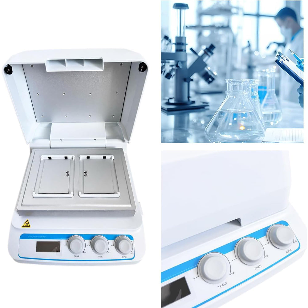 VTSYIQI Microplate Thermo-mixers Microplate Thermo Incubator Thermostatic Shaker with Capacity 2 Microtiter Plates or Deep Well Plates Speed Range 100 to 1600rpm Temperature Control Accuracy ≤±0.5°C