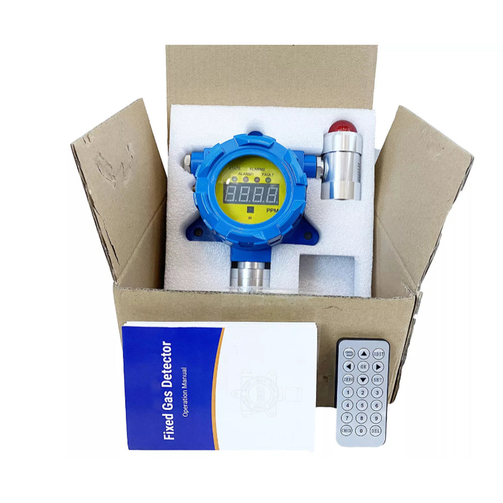 VTSYIQI C2H4 Gas Detector Fixed Ethylene Gas Leak Meter with Measuring Range 0 to 100ppm Resolution 1ppm Aluminum Wall-Mounted Single Input 4~20mA and RS485