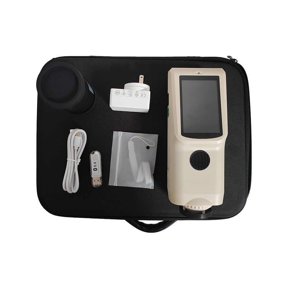 VTSYIQI Handheld Spectrophotometer Spectrocolorreader Spectrocolorimeter with D/8 SCI/SCE Synthesis Technology Aperture Φ8mm Accuracy 0.01 Repeatability 0.04 ASTM ISO Standard D/8 SCI SCE Measurement