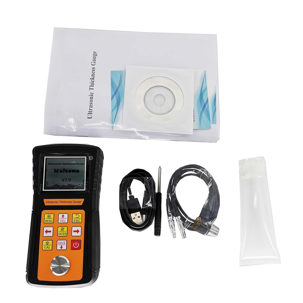 VTSYIQI Ultrasonic Thickness Gauge Ultrasonic Steel Thickness Tester with Accuracy ±0.5% High Resolution 0.01mm Range 0.75mm to 600.0mm 0.03inch to 23.62inch USB Interface LED Backlight