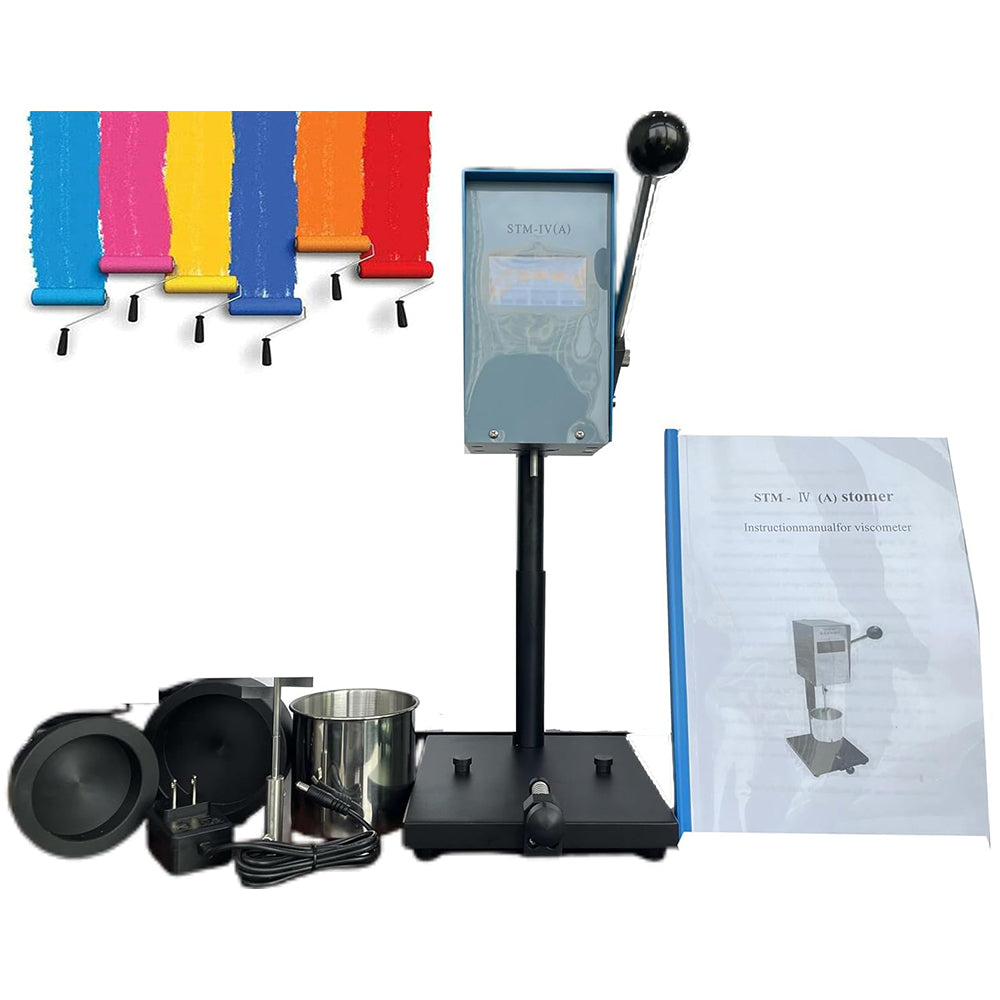 VTSYIQI Digital Stormer Viscosity Tester Rotary Laboratory Stormer Rotational Viscometers with Measuring Range 40.2~141.0KU 27cP-5250cP 32~1099g Accuracy 2.0% Temp and Time Display Function