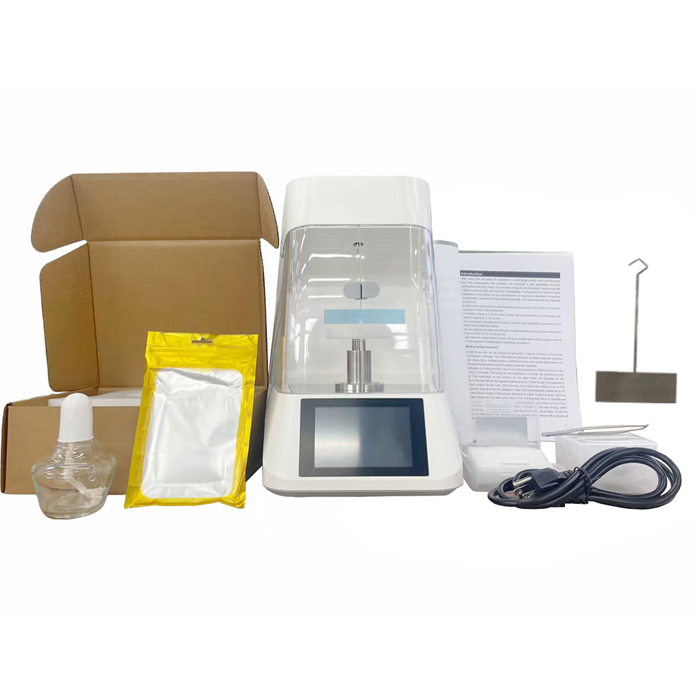 VTSYIQI Automatic Interfacial Tension Meter Surface Tension Measurement Interfacial Tension Measurement with  Platinum Plate Measuring Range 0 to 1000mN/m Accuracy 0.1mN/m 4.3-inch Touch Screen