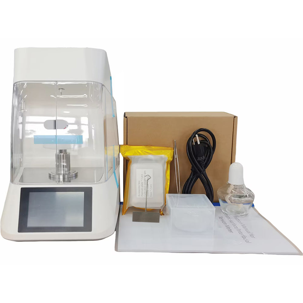 VTSYIQI Automatic Surface Tensiometer Board Surface Tension Meter Liquid Interfacial Tension Tester with Wilhelmy Plate Method Accuracy 0.01mN/m Measuring Range 0 to 1000mN/m
