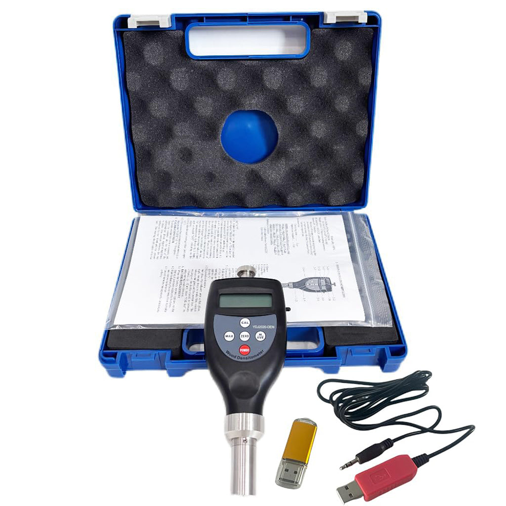 VTSYIQI Digital Wood Density Meter Tester Handheld Wood Densimeter with USB Data Cable and Software Measurement Range 0.01g/cm³~1.2g/cm³ Resolution 0.01g/cm³Accuracy ≤±0.01g/cm³